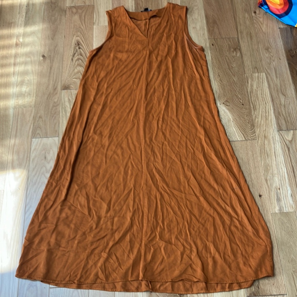 En Thread Sleeveless Orange Maxi Dress sz Large
